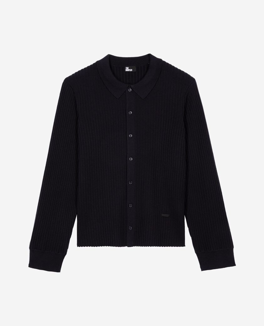 The Kooples H DARK NAVY navy ribbed cardigan
