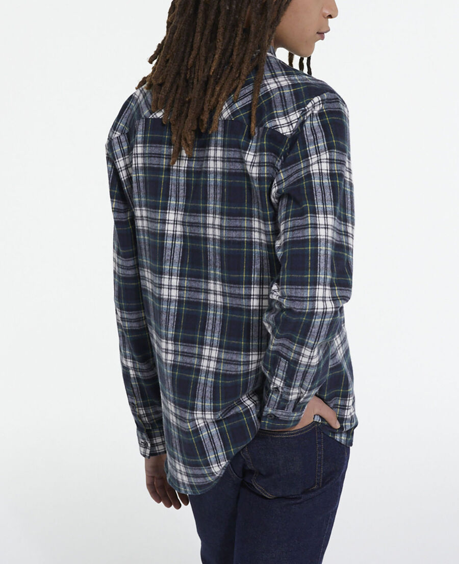 The Kooples HOMME BOTTLE GREEN chemise col classique à carreaux
