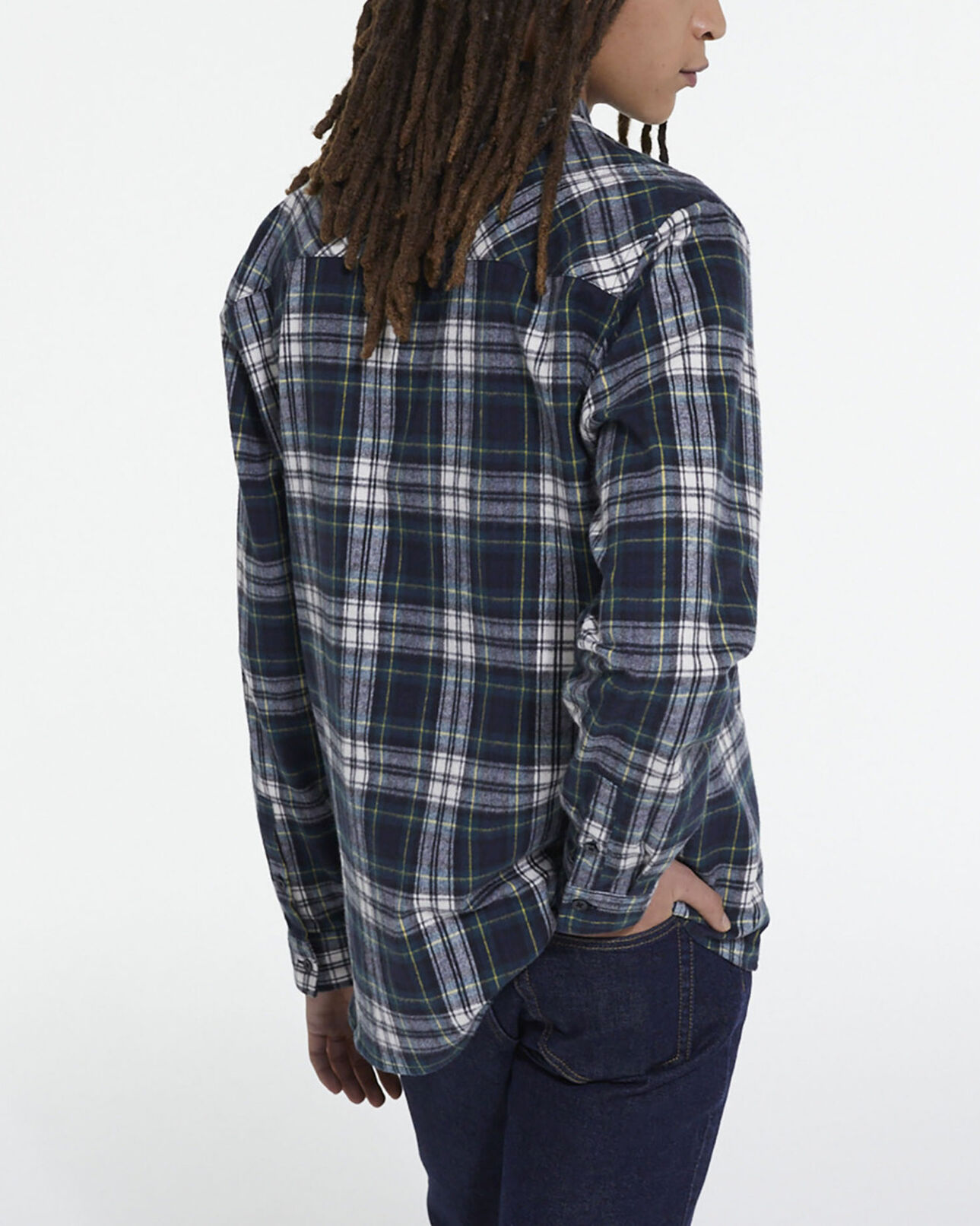 The Kooples HOMME BOTTLE GREEN chemise col classique à carreaux