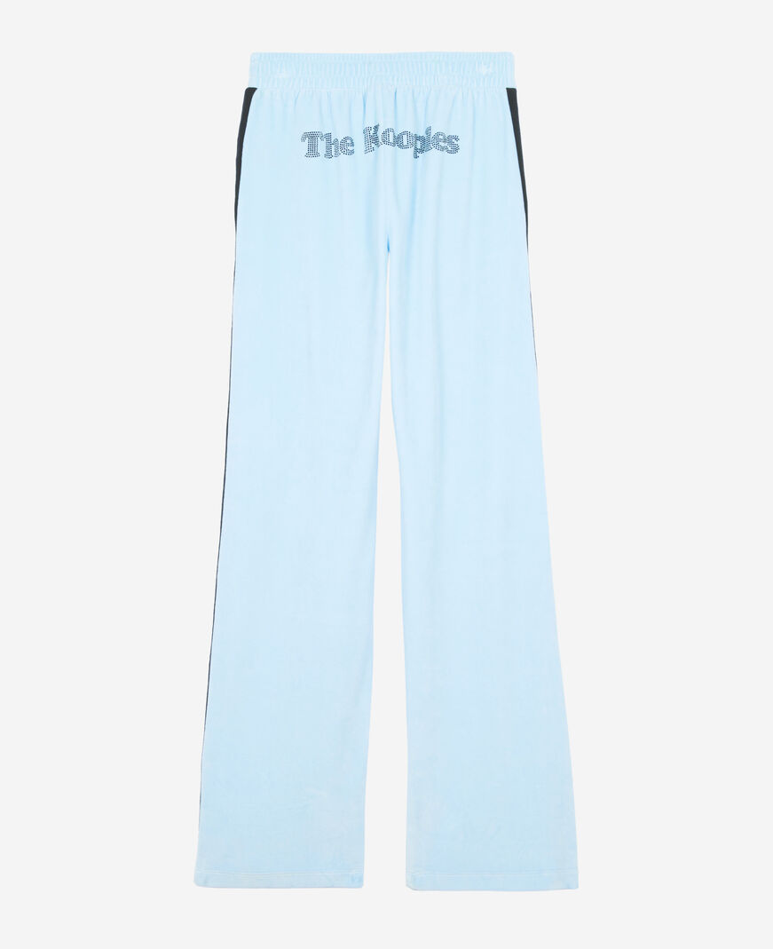 The Kooples FEMME BABY BLUE bas de jogging en velours bleu clair