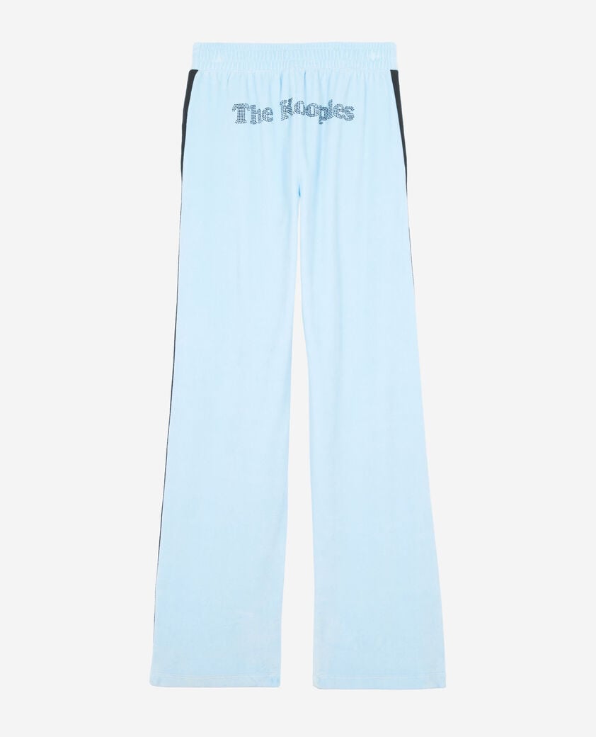 The Kooples WOMEN BABY BLUE light blue velvet jogging bottoms