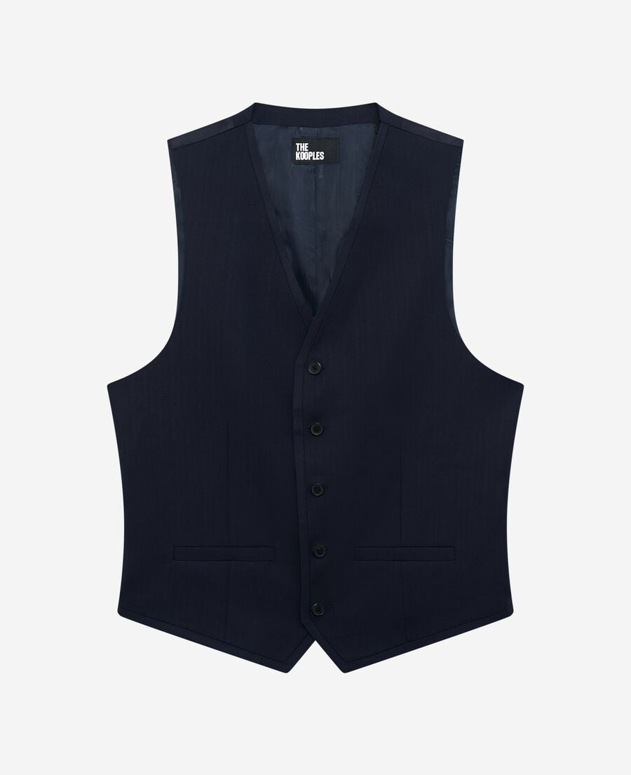 The Kooples MEN DARK NAVY navy blue wool suit vest