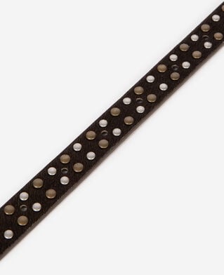 The Kooples WOMEN BROWN slim brown leather belt