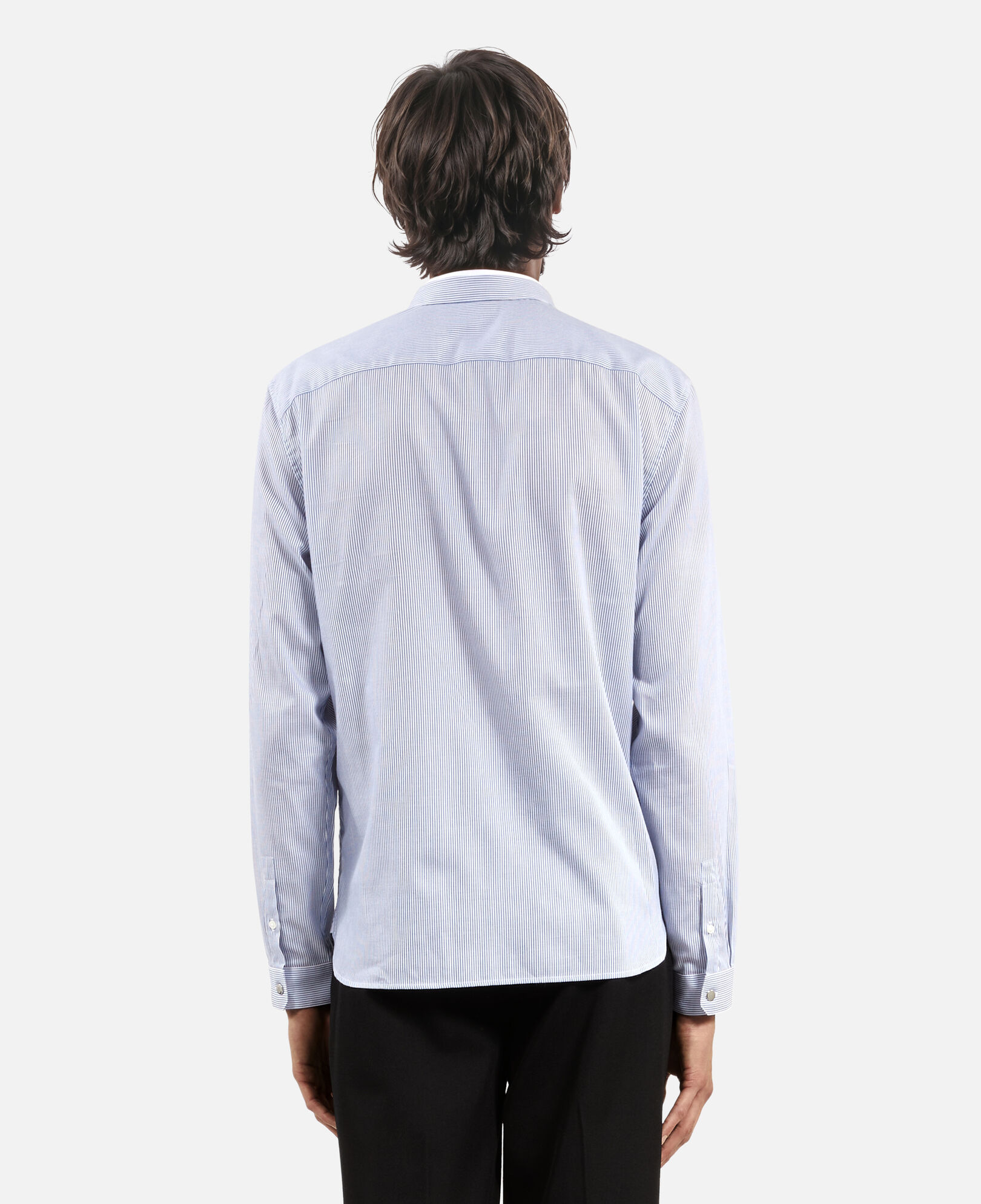 The Kooples WOMEN BLUE WHITE blue and white striped formal shirt