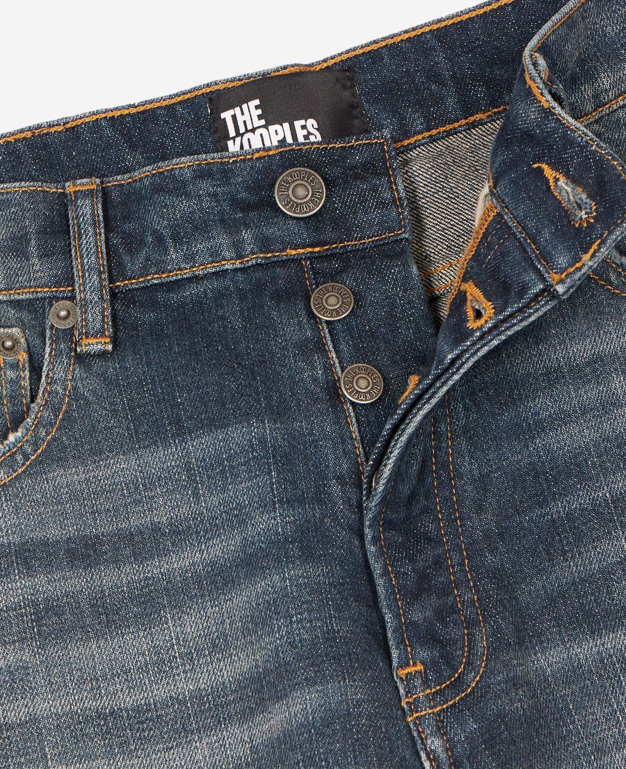The Kooples H MEDIUM BLUE straight blue faded jeans