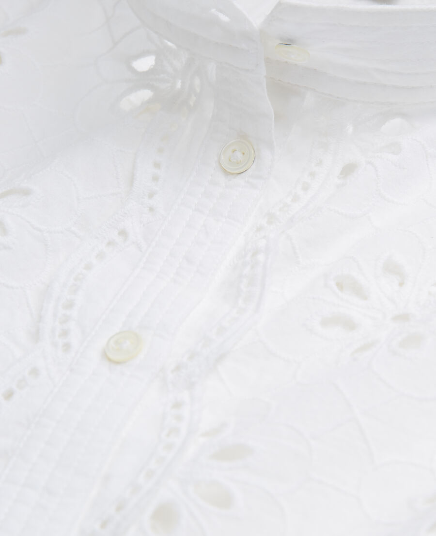 camisa corta blanca bordado inglés