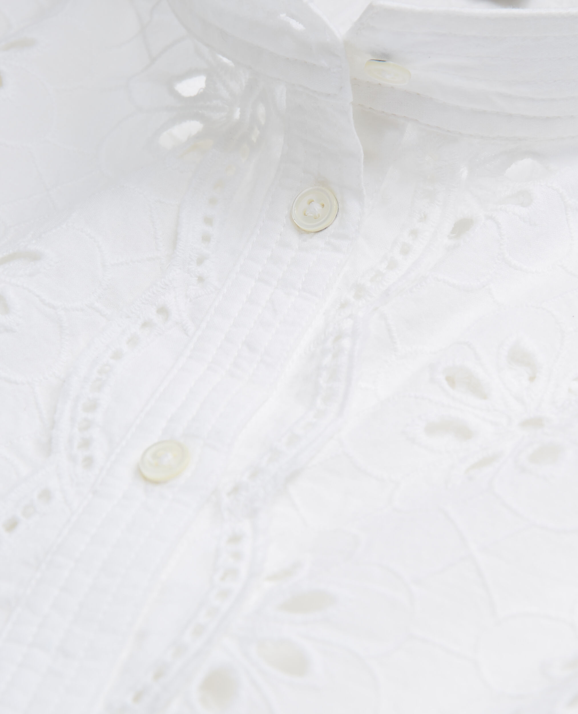 Camisa corta blanca bordado inglés, WHITE, hi-res image number null