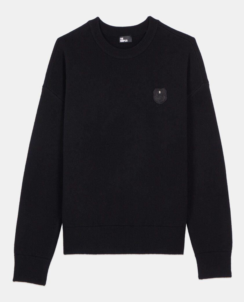 The Kooples HERREN BLACK schwarzer wollpullover