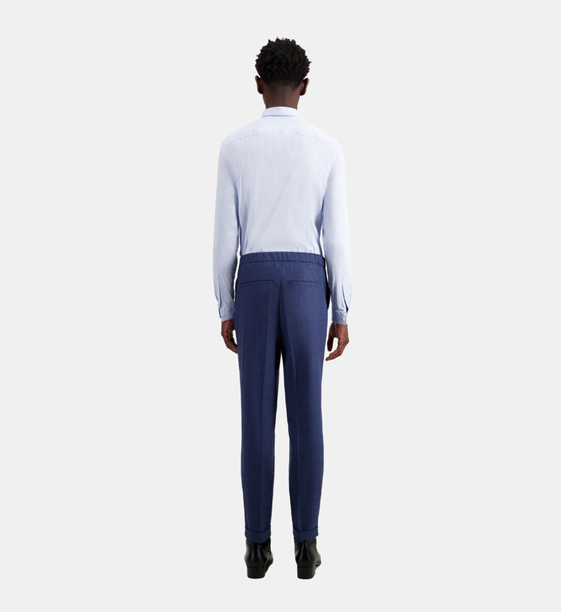 Blue flannel trousers