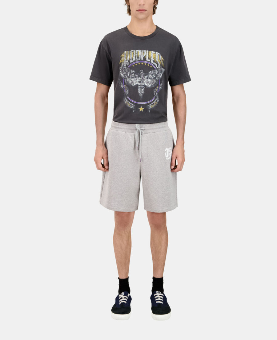 The Kooples MEN ARDOISE grey cotton shorts