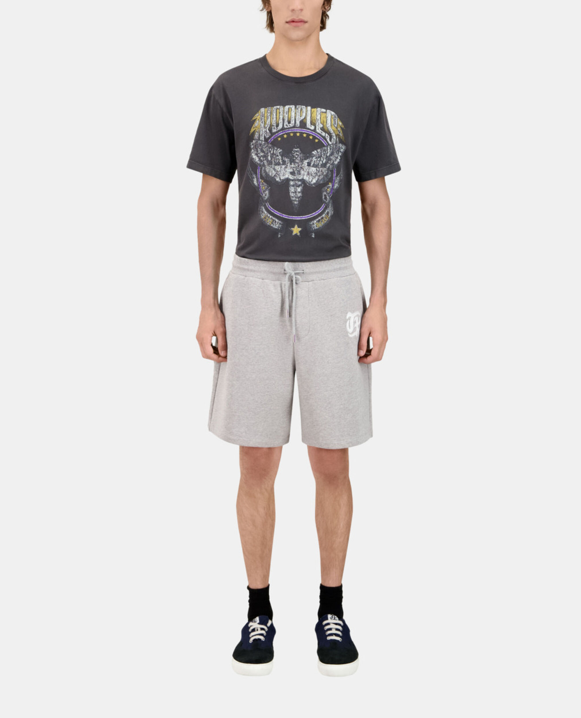 Grey cotton shorts, ARDOISE, hi-res image number null
