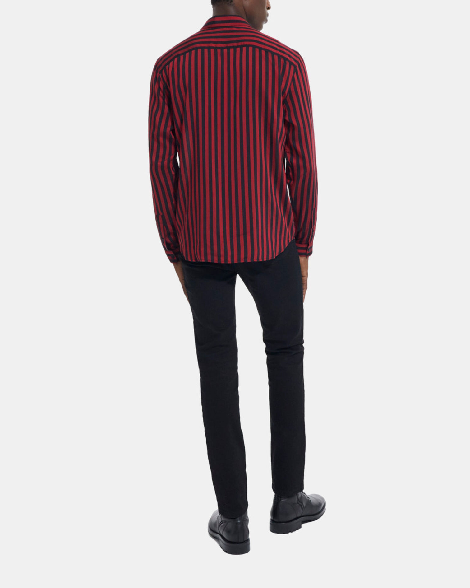Chemise col classique à rayures, RED / BLACK, hi-res image number null