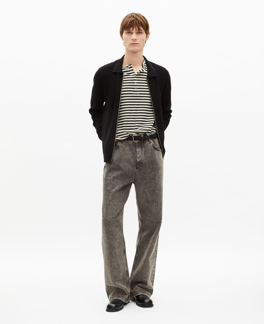 The Kooples HOMME BLACK cardigan en nid d'abeille noir