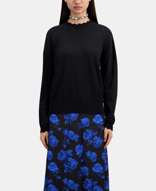 The Kooples FEMME BLACK pull noir avec dos en dentelle