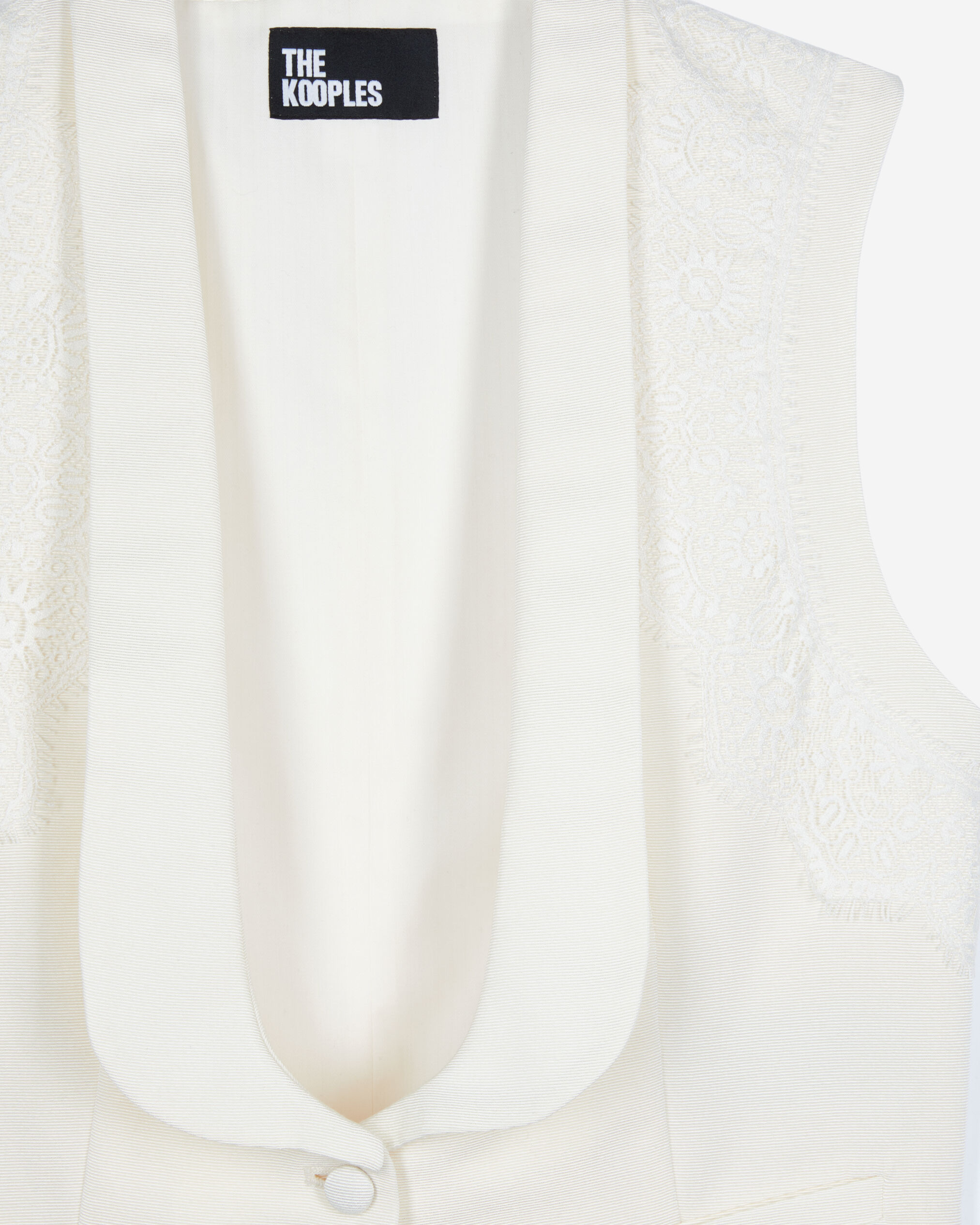 Gilet avec dentelle ecru