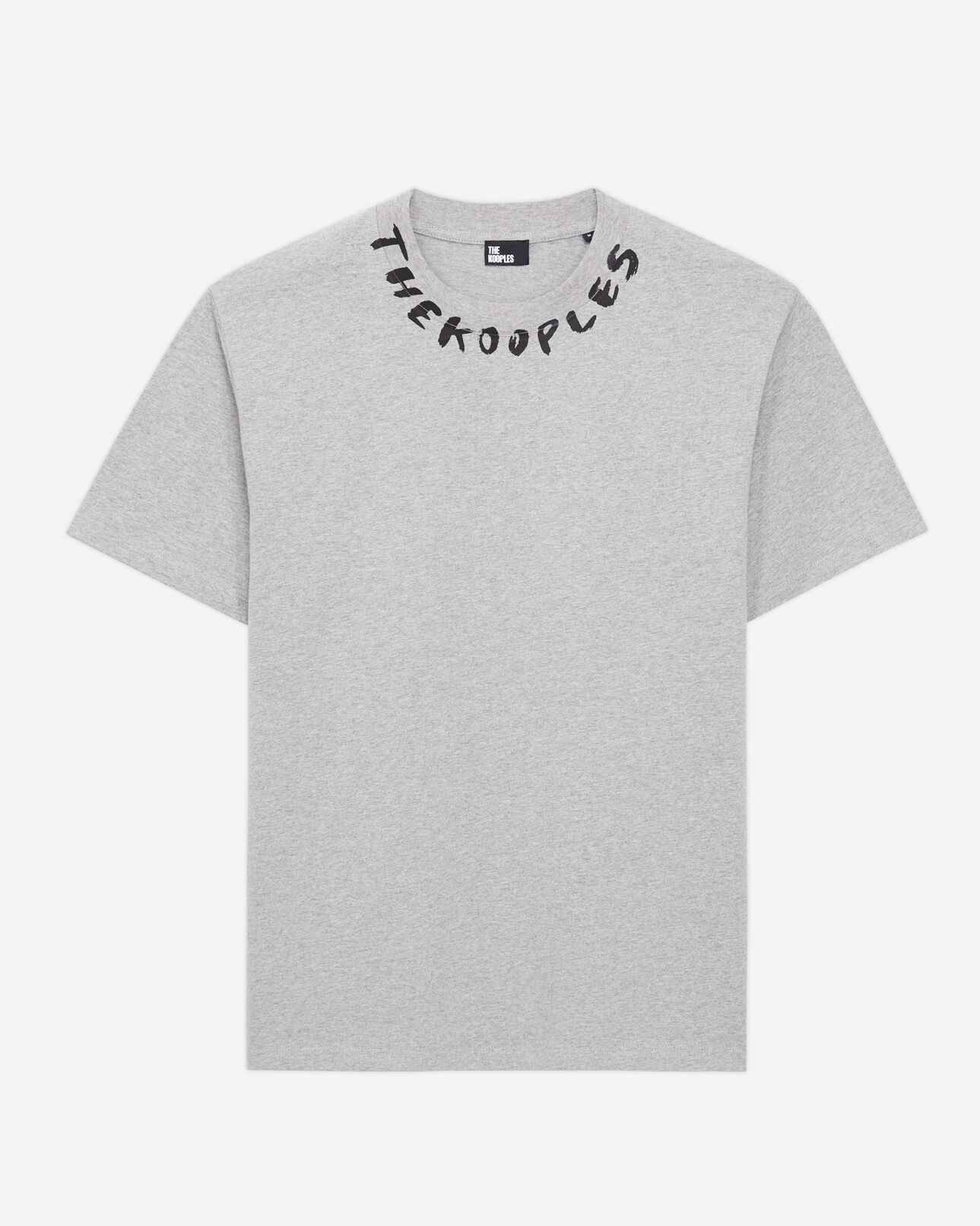 The Kooples MEN GREY MELANGE men's grey t-shirt with logo