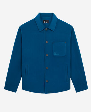 The Kooples HOMME MEDIUM BLUE blouson type surchemise bleu en laine