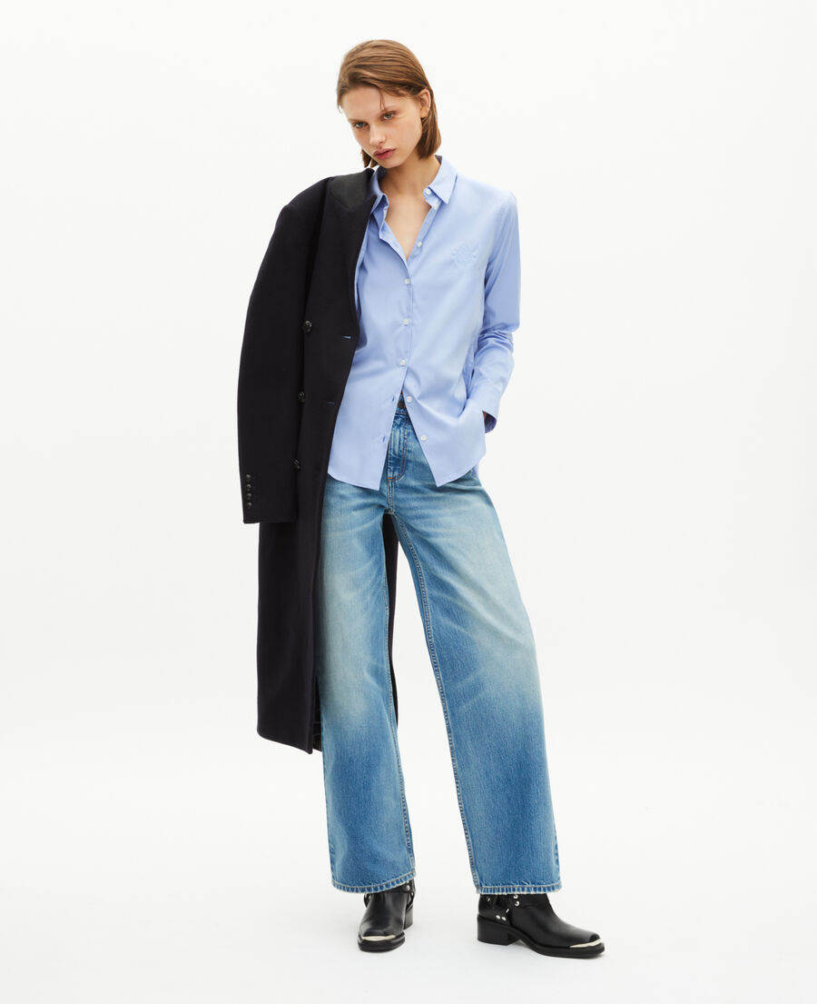 The Kooples MUJER BLUE SKY camisa de popelina azul claro