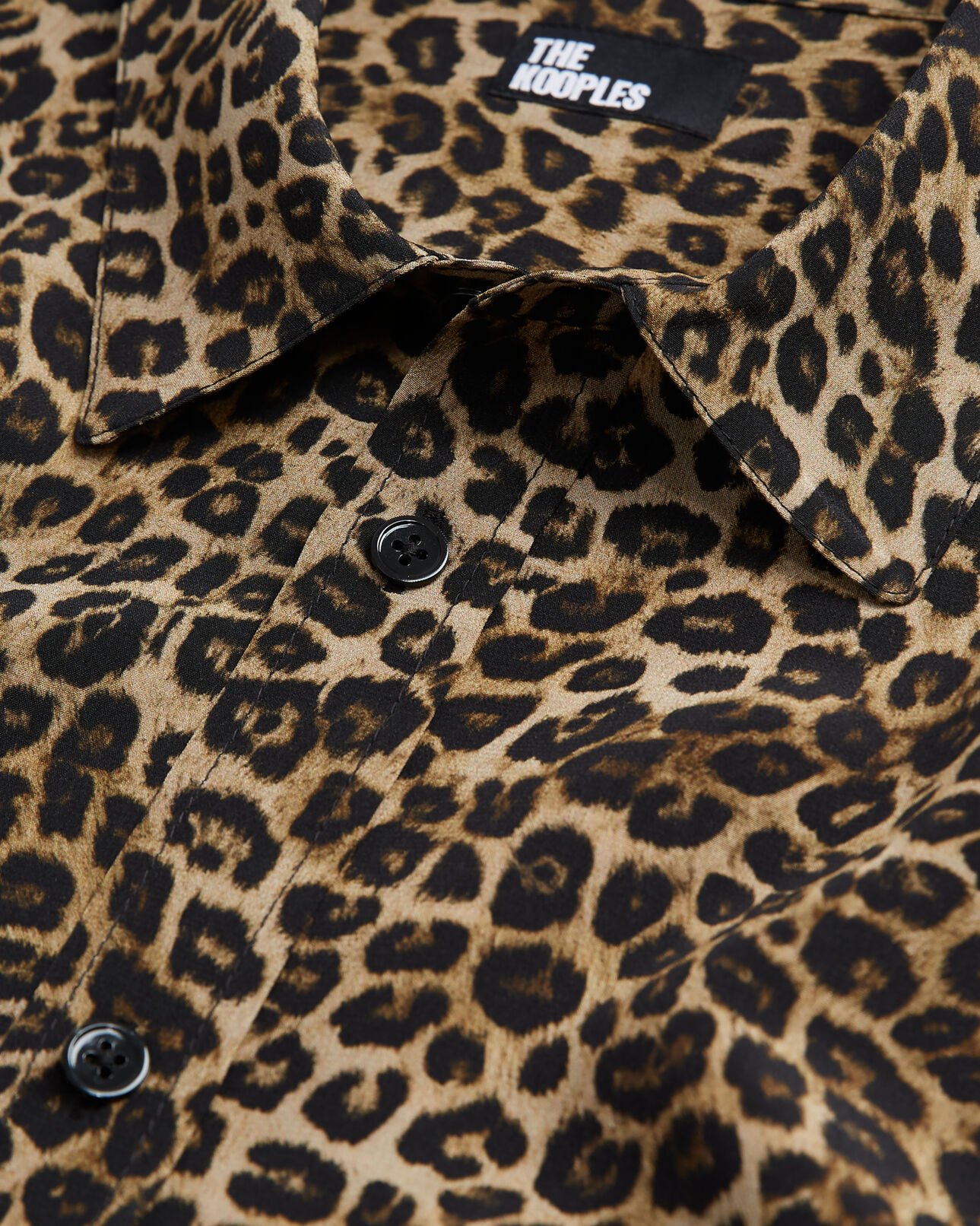 The Kooples MEN LEOPARD leopard print silk shirt with classic collar