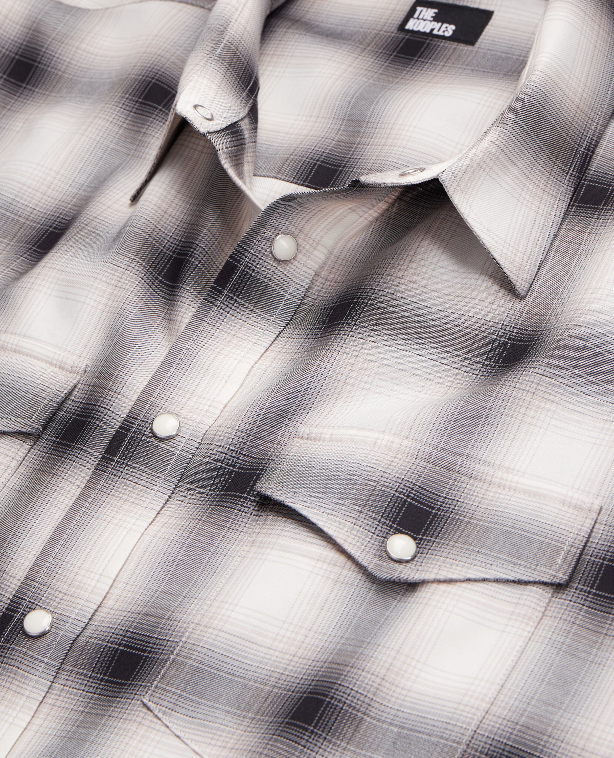 Checked shirt, BLACK GREY WHITE, hi-res image number null