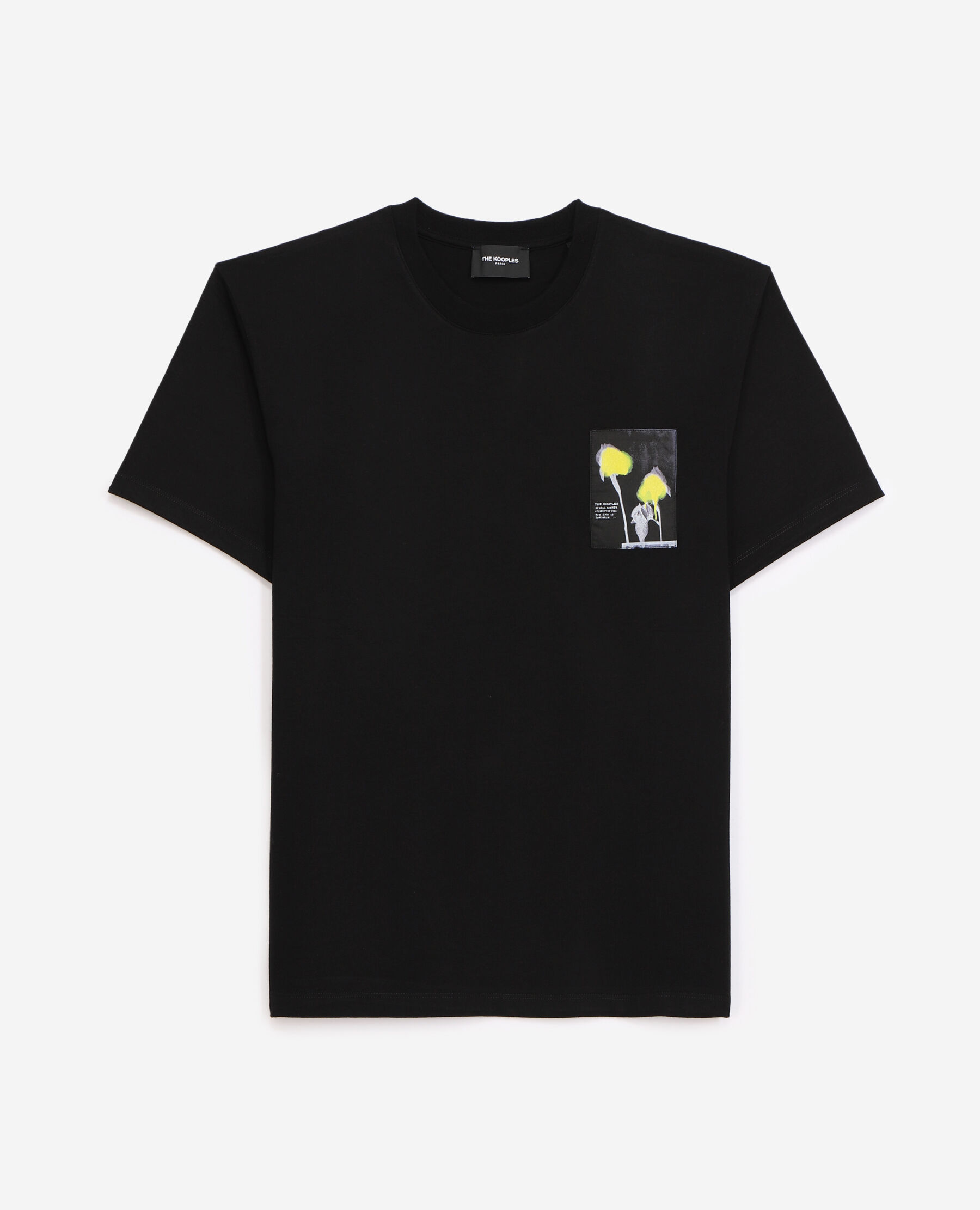 Black cotton T-shirt with logo patch