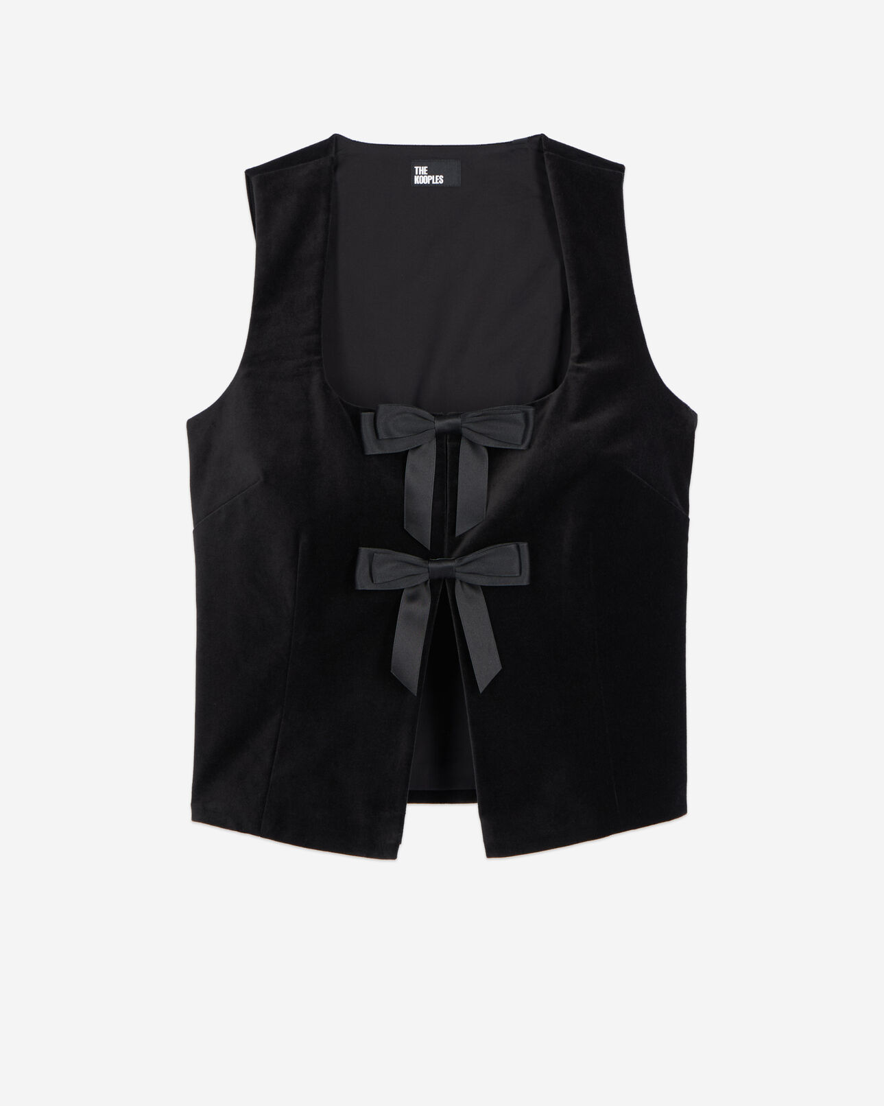 The Kooples FEMME BLACK top en velours noir