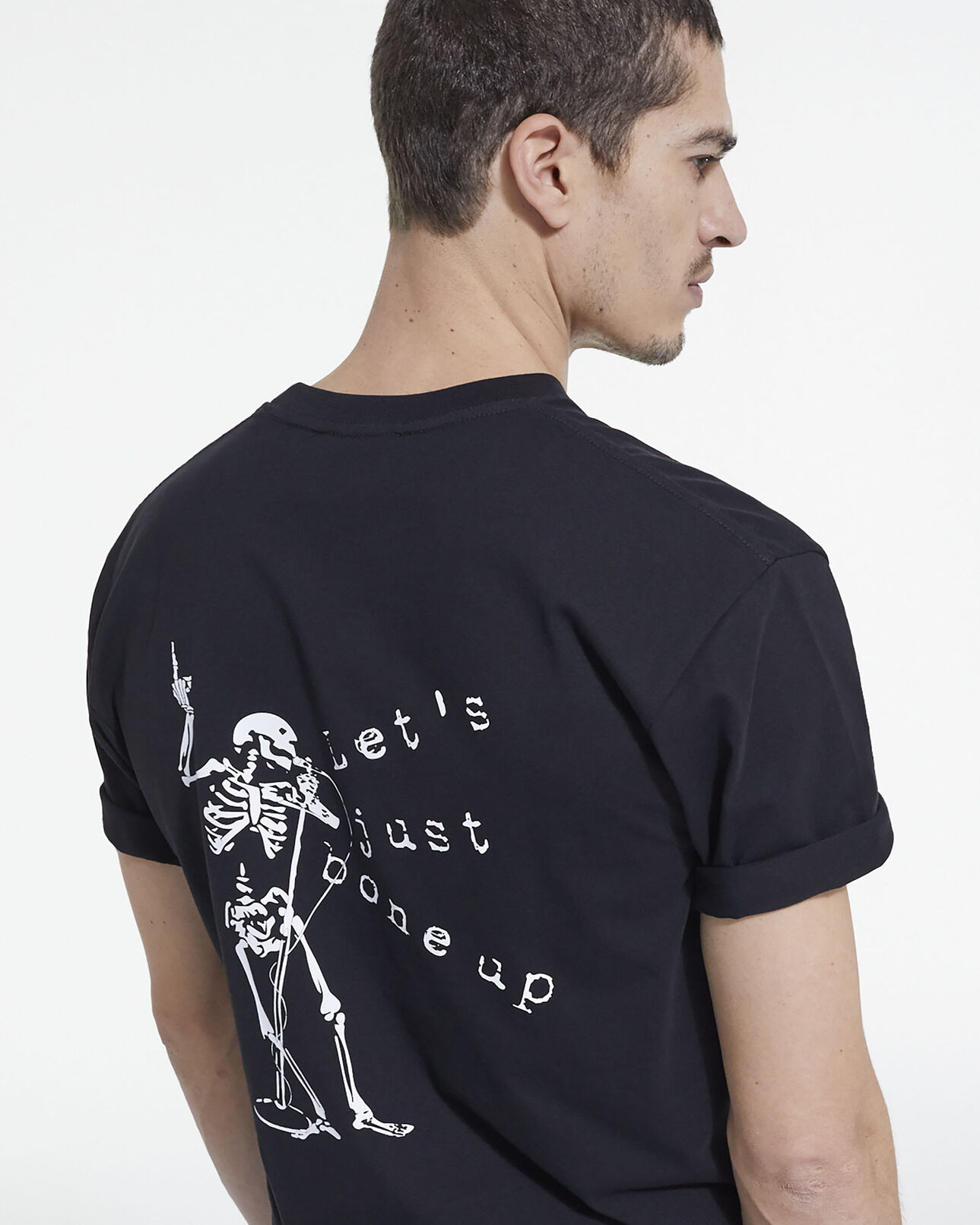 The Kooples MEN BLACK black screen print t-shirt