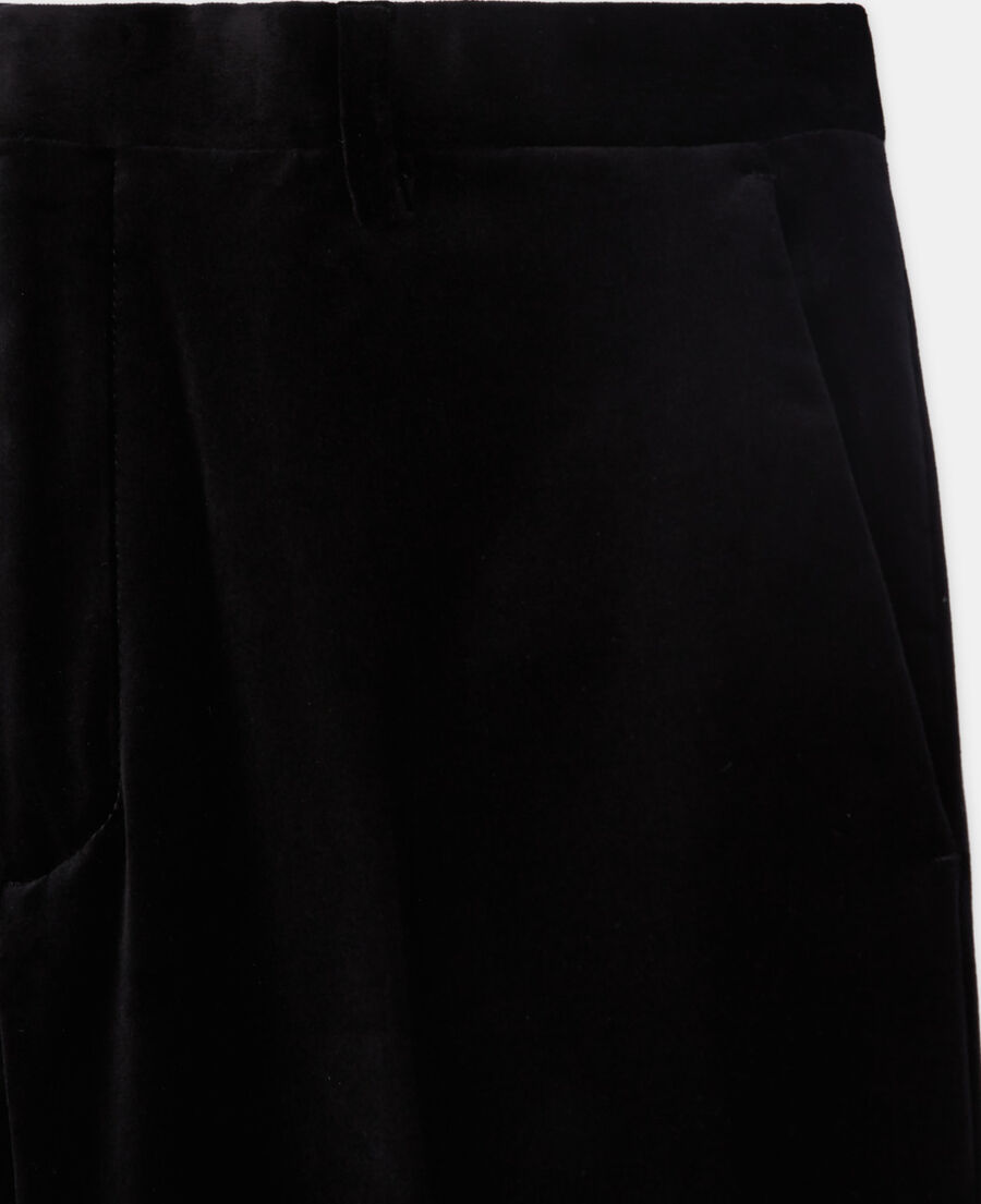 Black velvet suit pants