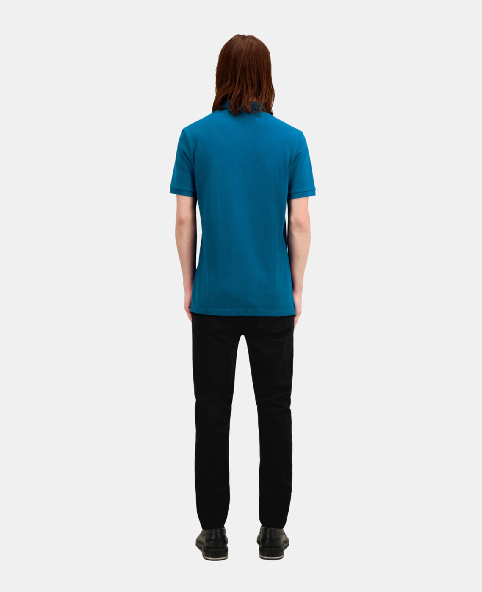 The Kooples MEN MEDIUM BLUE blue cotton polo t-shirt