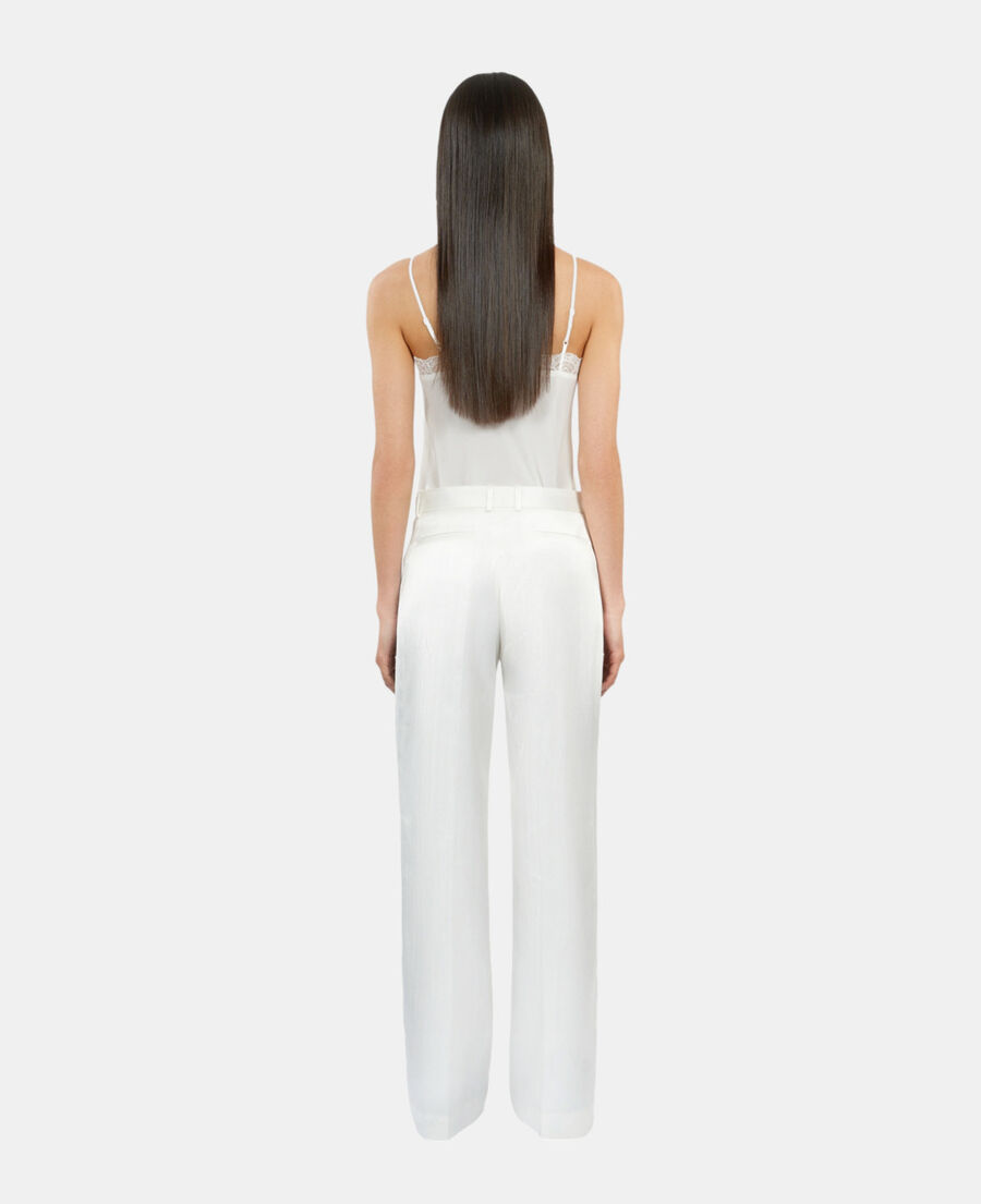 pantalon tailleur blanc