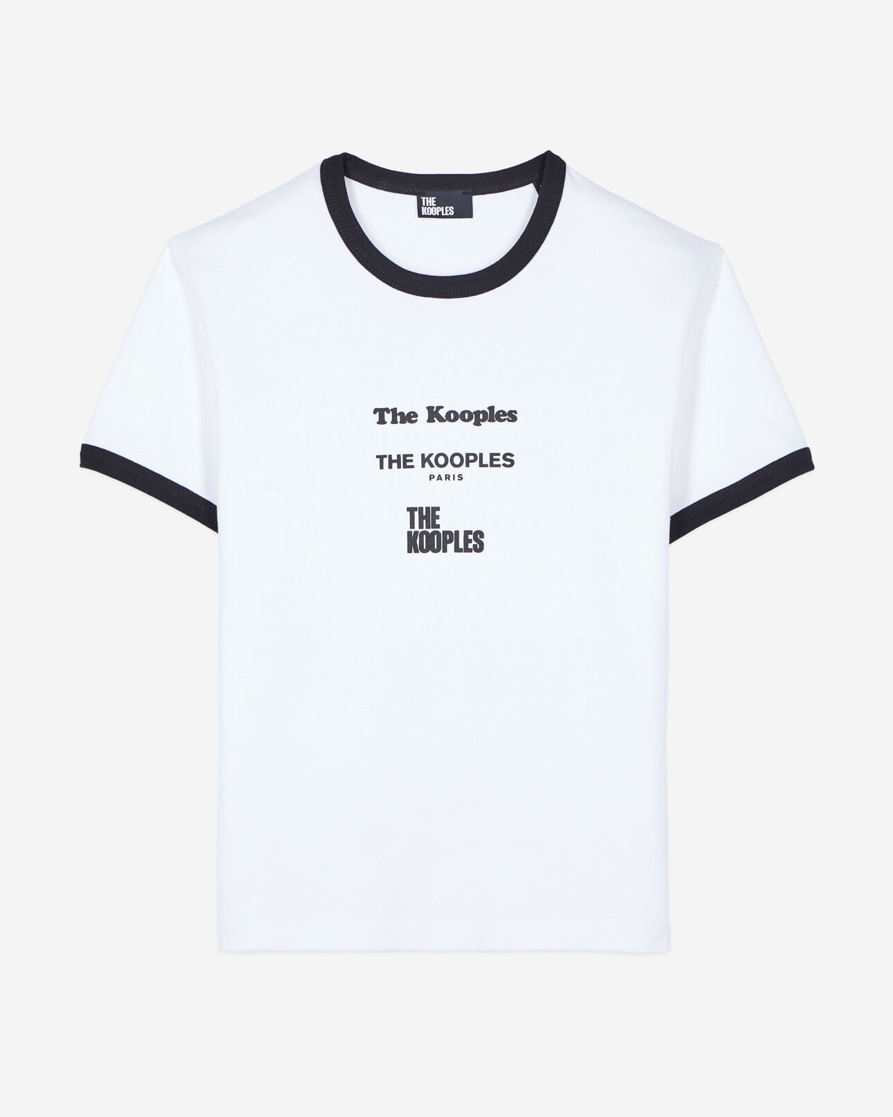 The Kooples MUJER WHITE camiseta blanca serigrafía locations