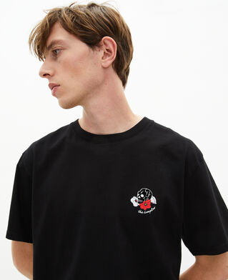 The Kooples MEN BLACK t-shirt with black skull flocking