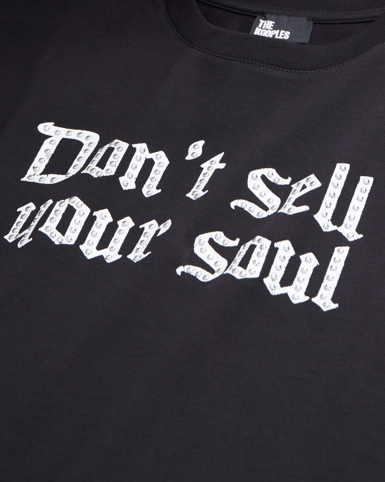 The Kooples FEMME BLACK t-shirt femme noir avec sérigraphie don't sell your soul