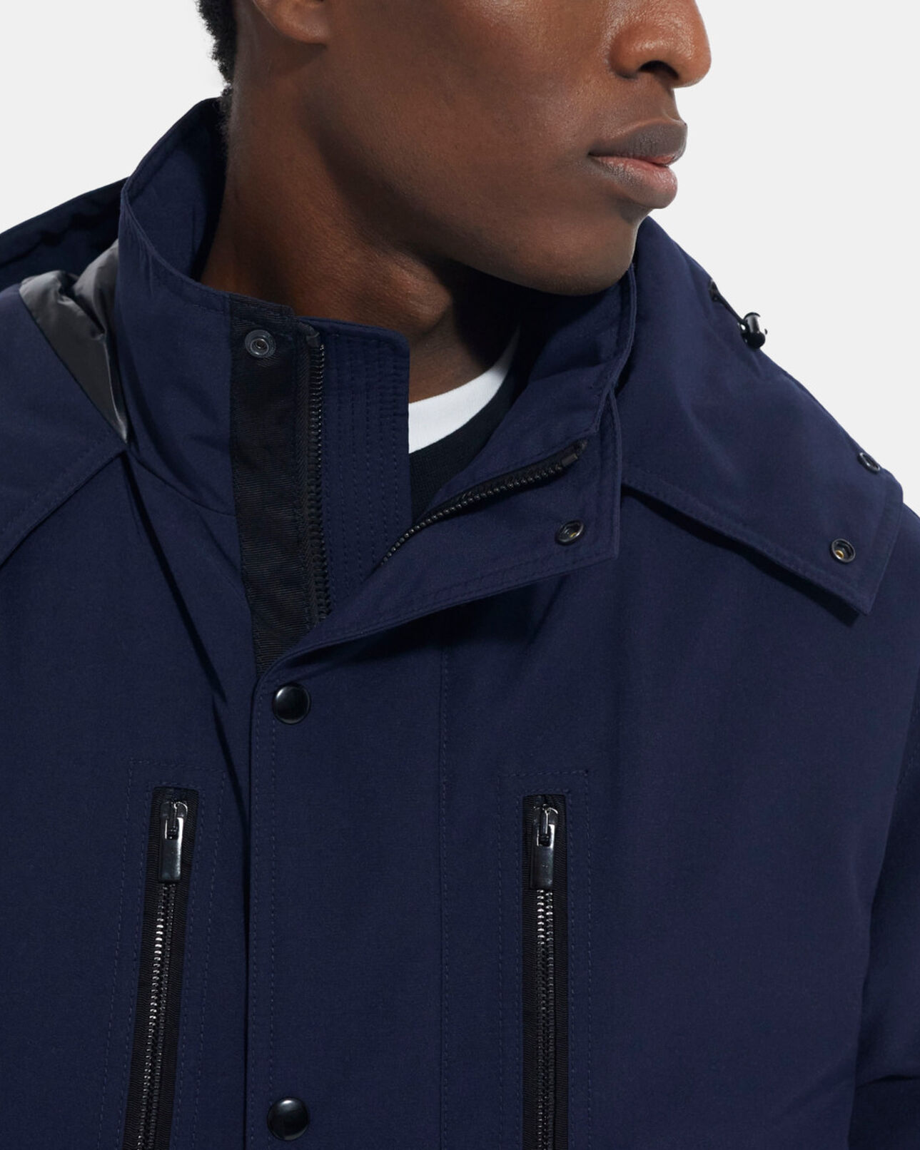 The Kooples HOMME NAVY parka à capuche bleu marine
