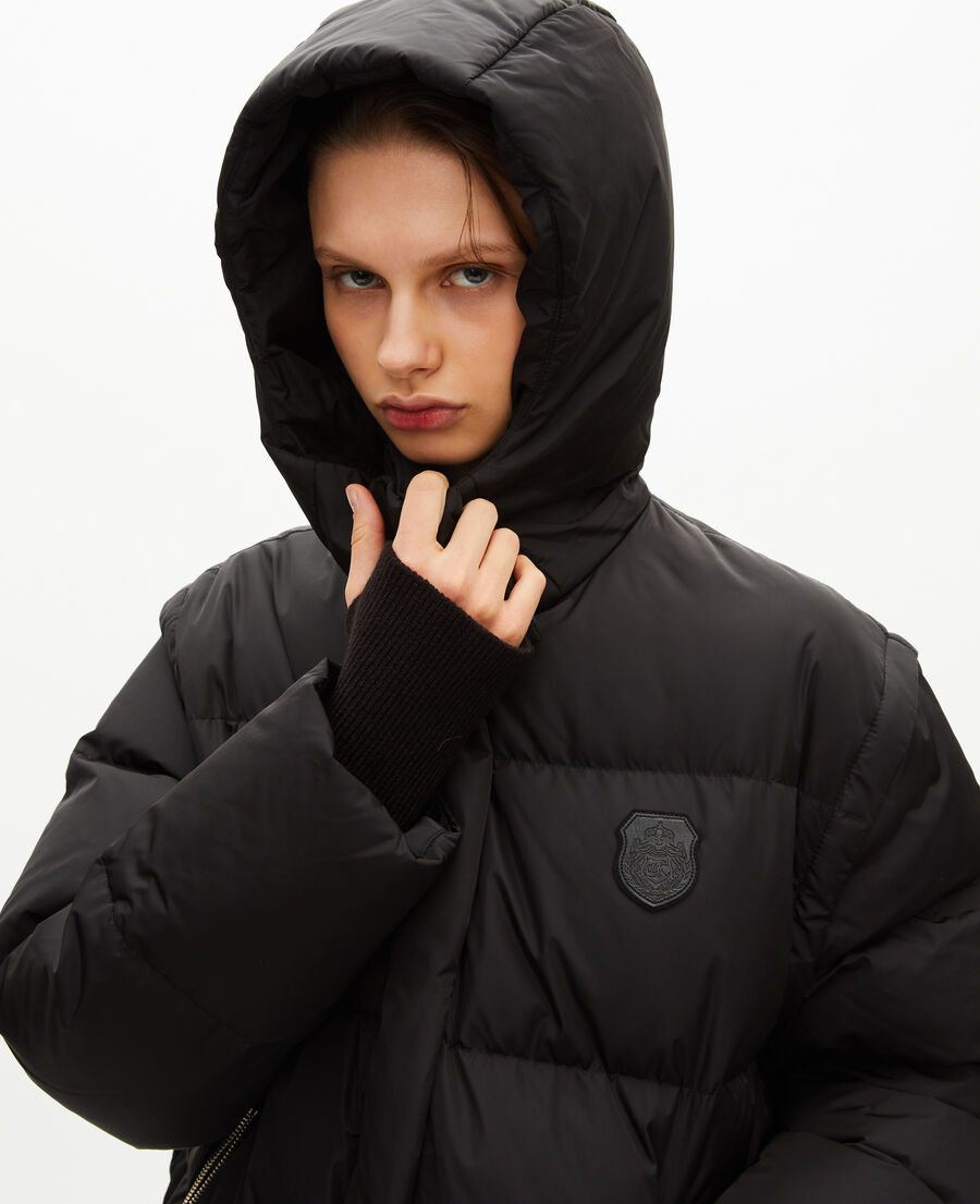 The Kooples WOMEN BLACK black down jacket with removable sleeves