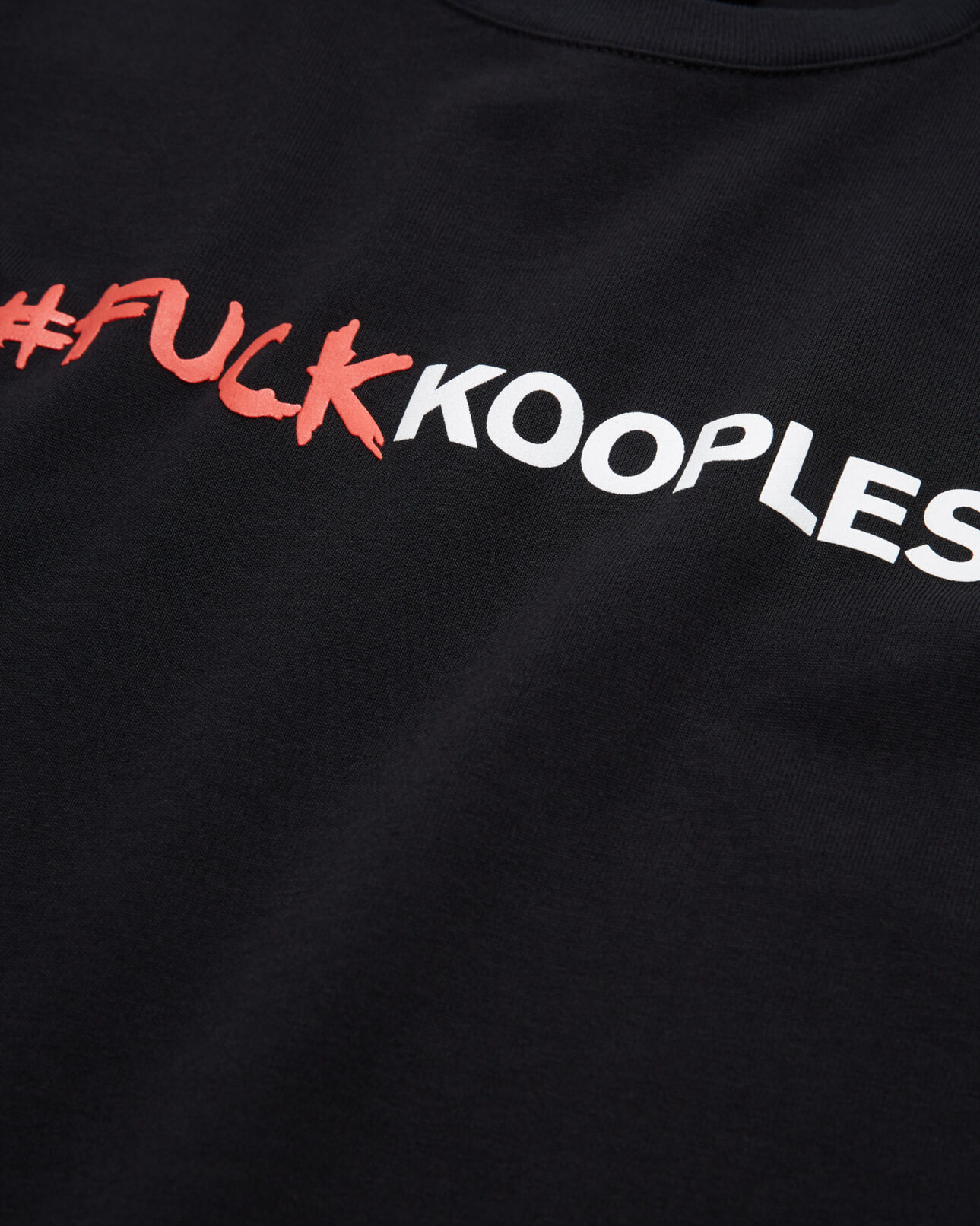The Kooples DAMEN BLACK schwarzes t-shirt mit logo