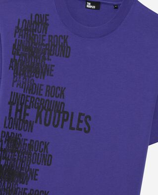 The Kooples HOMME ELECTRIC BLUE t-shirt avec s&eacute;rigraphie violet