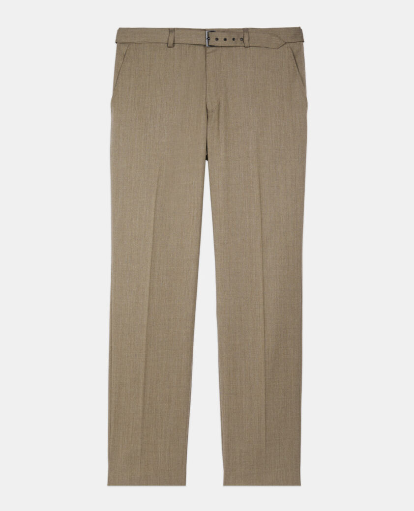 The Kooples HOMME BROWN pantalon de costume en laine marron clair