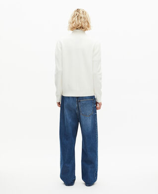 The Kooples H ECRU ecru double-faced trucker-neck sweater