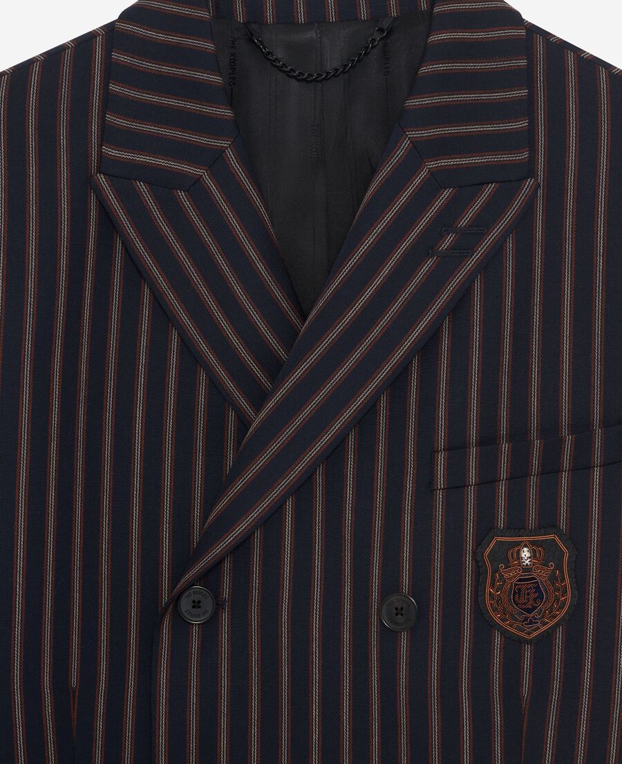 The Kooples MEN BLUE-WHITE-RED navy striped jacket