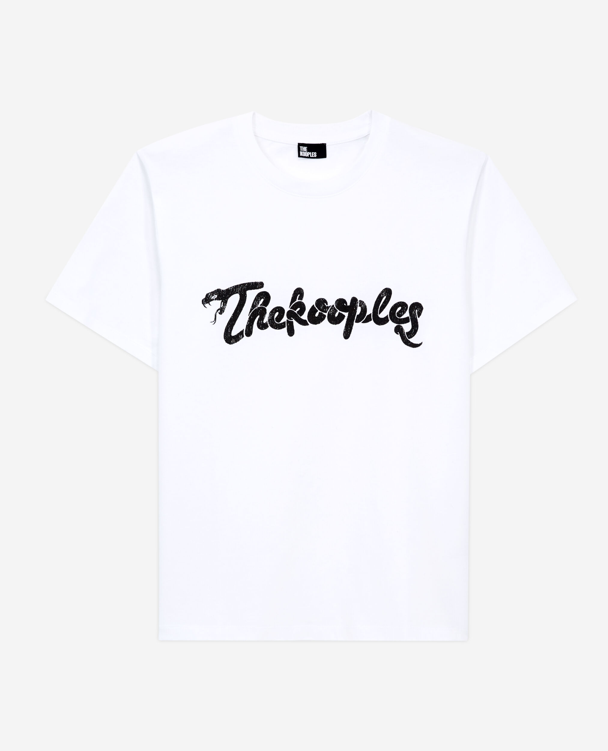 Camiseta blanca serigrafiada Snake logotipo, WHITE, hi-res image number null