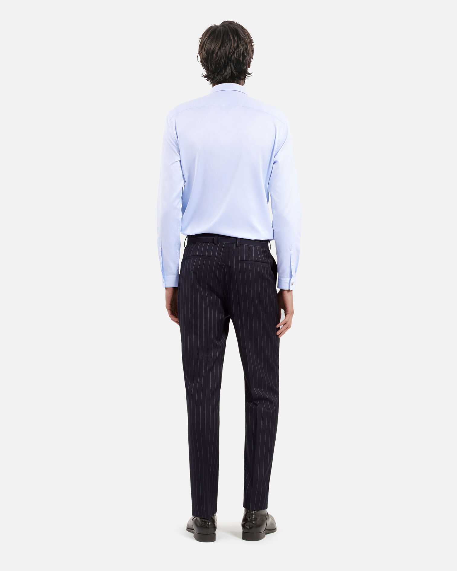Blue pinstripe suit pants, DARK NAVY, hi-res image number null