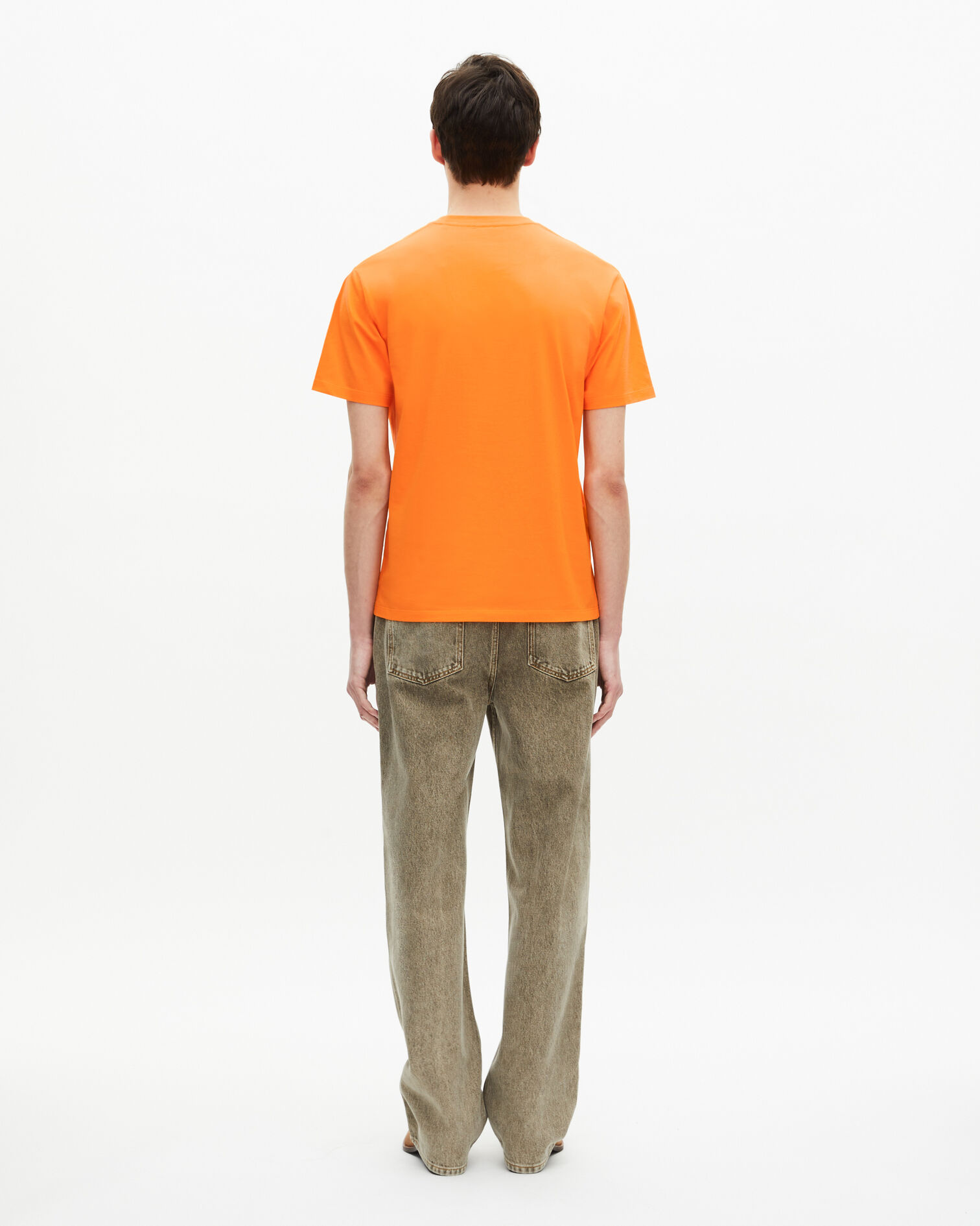 T-shirt with orange logo screen print, ORANGE, hi-res image number null