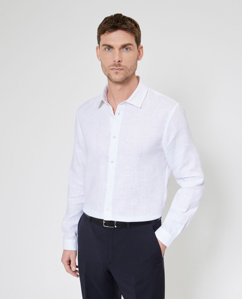 The Kooples HOMME WHITE chemise en lin blanche