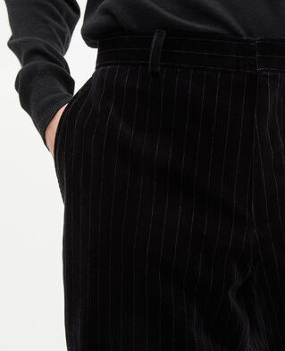 The Kooples MEN BLACK straight black velvet suit pants