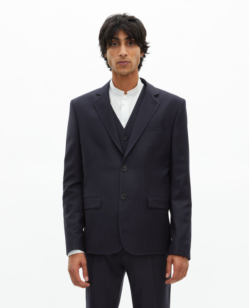 The Kooples HOMME DARK NAVY veste de costume en laine bleu marine