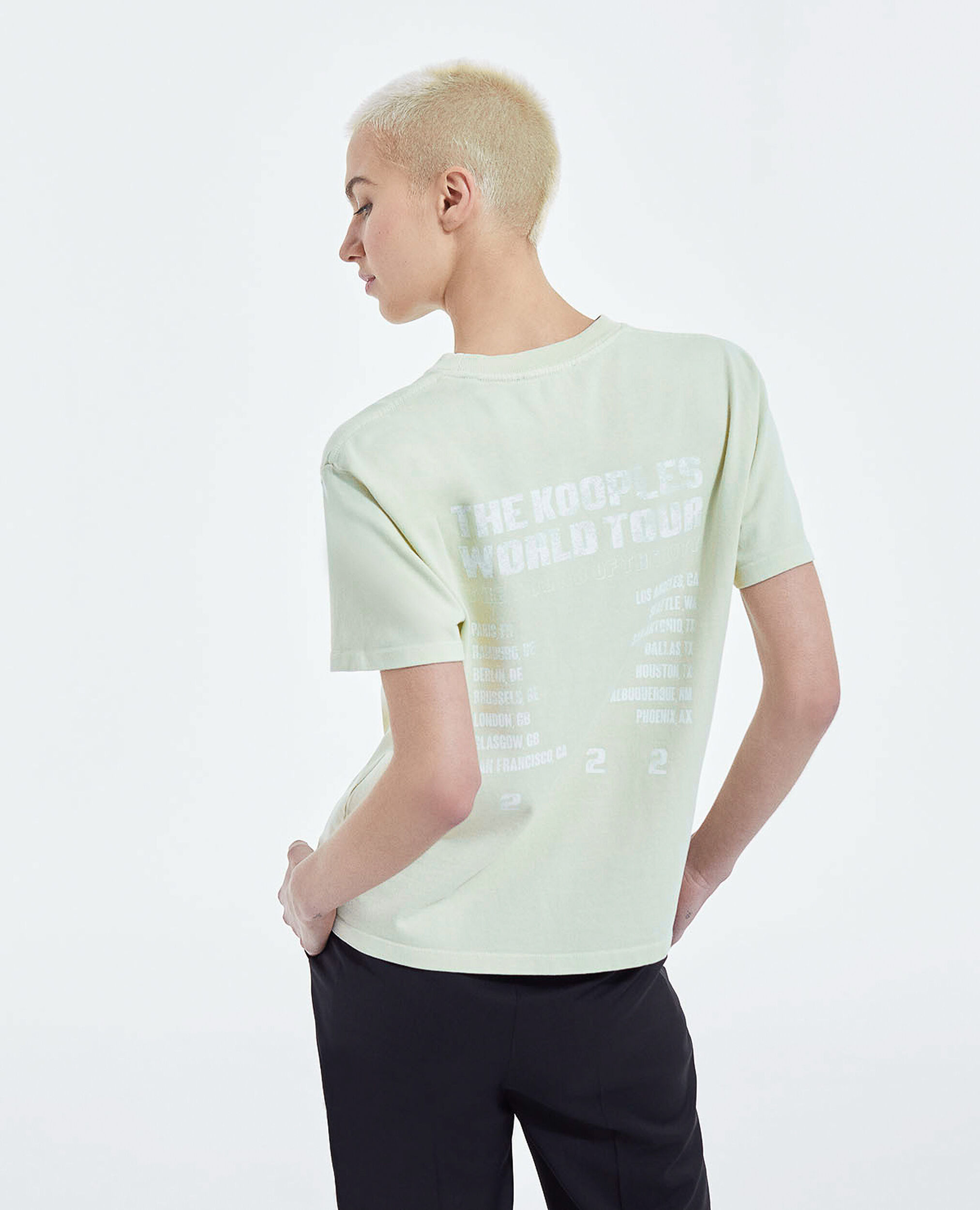 Mint green cotton T-shirt with concert motif, GREEN, hi-res image number null