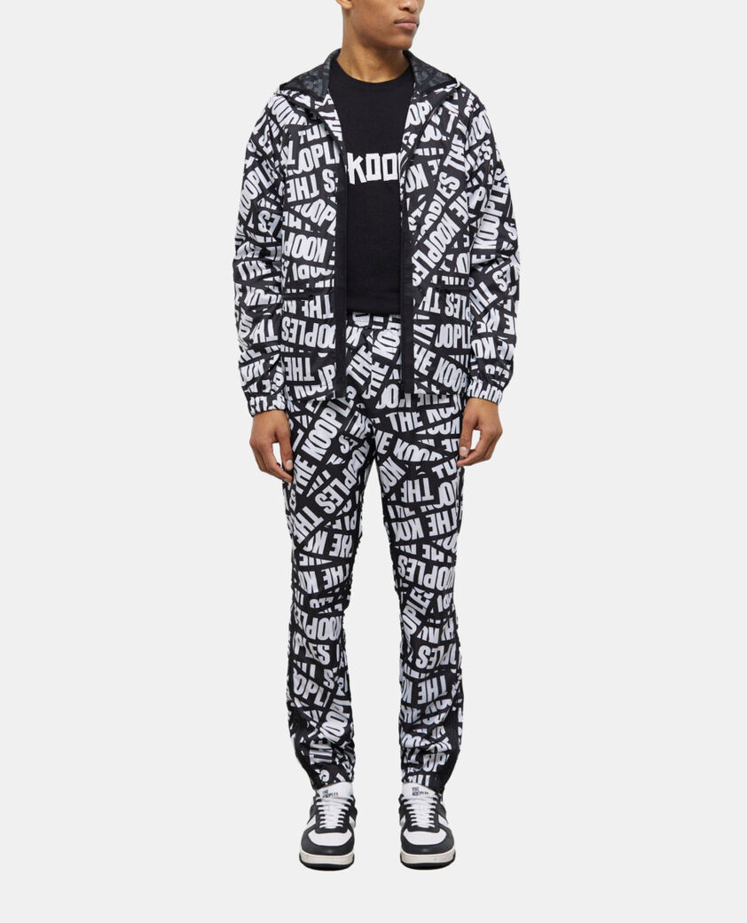 The Kooples HERREN BLACK / WHITE windjacke mit logo-tape