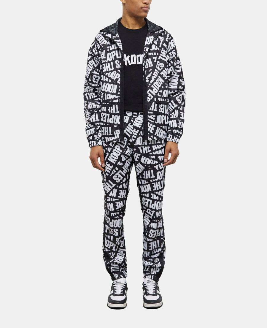 The Kooples HERREN BLACK / WHITE windjacke mit logo-tape