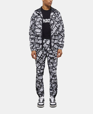 The Kooples HERREN BLACK / WHITE windjacke mit logo-tape
